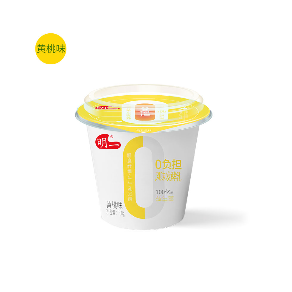 明一0負擔發酵乳pp杯(黃桃味)